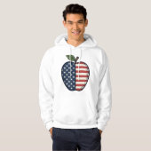 Patriottische Apple Vintage Gravure Vector Design_ Hoodie (Voorkant volledig)