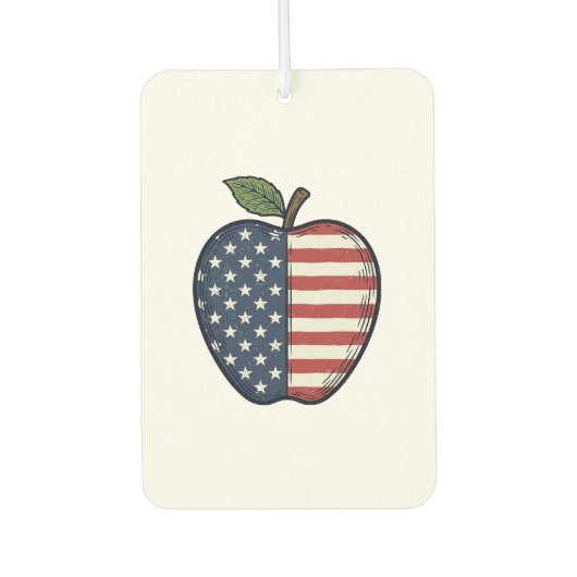 Patriottische Apple Vintage Gravure Vector Design_ Luchtverfrisser (Voorkant)