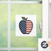 Patriottische Apple Vintage Gravure Vector Design_ Raamsticker (Huis)
