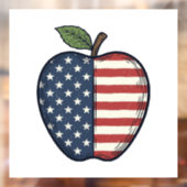 Patriottische Apple Vintage Gravure Vector Design_ Raamsticker (Vel 2)