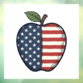 Patriottische Apple Vintage Gravure Vector Design_ Raamsticker (Vel 3)