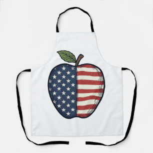 Patriottische Apple Vintage Gravure Vector Design_ Schort