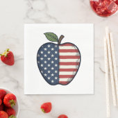 Patriottische Apple Vintage Gravure Vector Design_ Servet (Insitu)