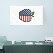 Patriottische Apple Vintage Gravure Vector Design_ Spandoek (Beurs)