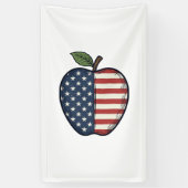 Patriottische Apple Vintage Gravure Vector Design_ Spandoek (Verticaal)