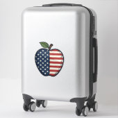 Patriottische Apple Vintage Gravure Vector Design_ Sticker (Koffer)