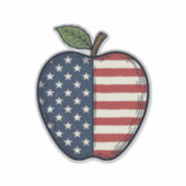 Patriottische Apple Vintage Gravure Vector Design_ Sticker (Voorkant)