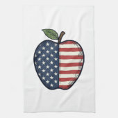 Patriottische Apple Vintage Gravure Vector Design_ Theedoek (Verticaal)