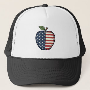 Patriottische Apple Vintage Gravure Vector Design_ Trucker Pet