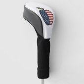 Patriottische Apple Vintage Gravure Vector Ontwerp Golfheadcover (Schuin)