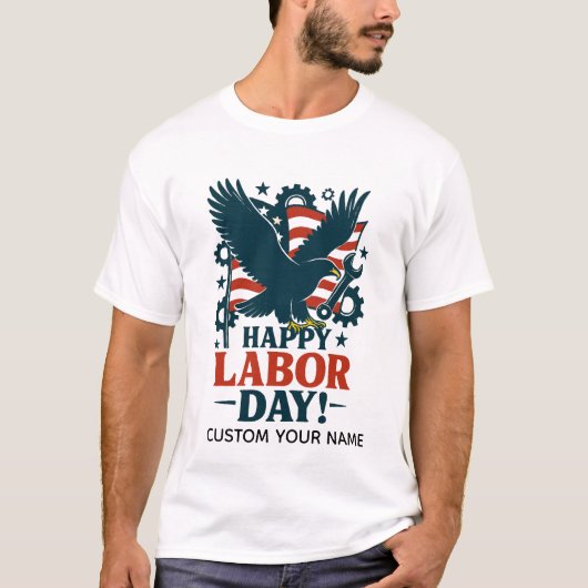 Patriottische Arbeidsdag trots T-shirt (Voorkant)