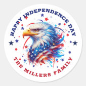 Patriottische Arend Vuurwerk Ronde Sticker (Voorkant)