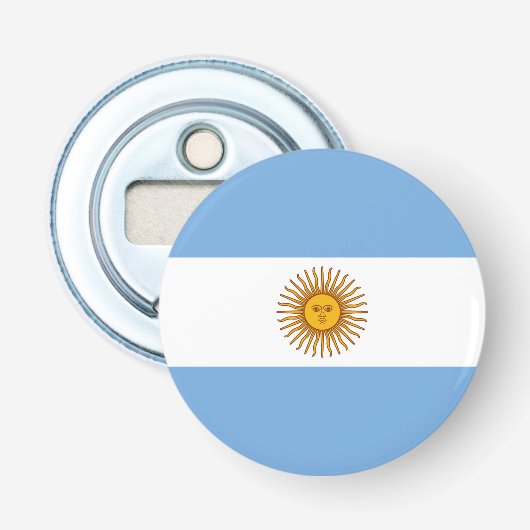 Patriottische Argentijnse Vlag Button Flesopener (Voorkant)