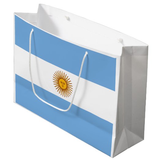 Patriottische Argentijnse vlag Groot Cadeauzakje (Voorkant Gekanteld)