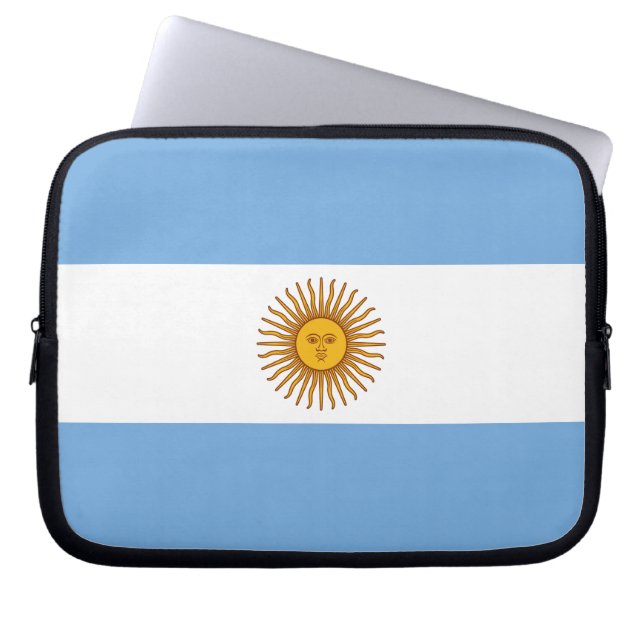 Patriottische Argentijnse vlag Laptop Sleeve (Voorkant)