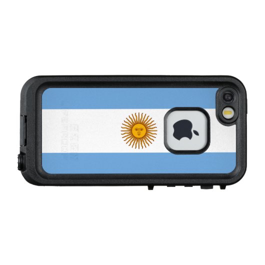 Patriottische Argentijnse vlag LifeProof iPhone Hoesje (Achterkant (horizontaal))