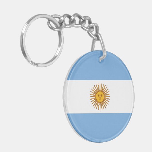 Patriottische Argentijnse vlag Sleutelhanger (Voorkant Links)