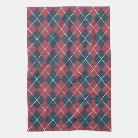 Patriottische Argyle keuken handdoek cadeau (Verticaal)