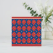 Patriottische Argyle Uitnodiging (Staand voorkant)