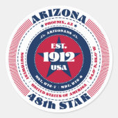 Patriottische Arizona Circle Design Sticker (Voorkant)