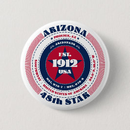 Patriottische Arizona Cirkel met State Details Ronde Button 5,7 Cm