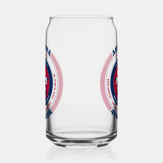 Patriottische Arizona typografie Drinkware Set Blikvorm Glas (Rechts)