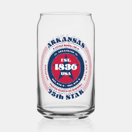 Patriottische Arkansas Typography Drinkware Set Blikvorm Glas