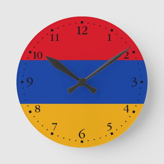 Patriottische Armeense vlag Ronde Klok (Voorkant)