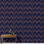 Patriottische Art Deco - Rood Ivoor op Navy Blue v Behang<br><div class="desc">Origineel ontwerp op deze fab Peel 'n Stick Wallpaper is deels geïnspireerd op een 1940-tijdperk Art Deco Necktie! Met een subtiel patriottisch gevoel dat perfect is afgezet tegen een diep rijke marineblauwe achtergrond, heb ik met goud omrande rode sterren gecombineerd met clusters van 5 smalle ivoren strips overlay met rode...</div>