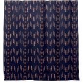 Patriottische Art Deco - Rood Ivoor op Navy Blue v Douchegordijn (Voorkant)