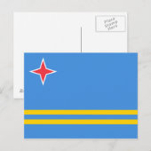 Patriottische Arubaanse vlag Briefkaart (Voorkant / Achterkant)