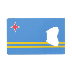 Patriottische Arubaanse vlag Creditkaart Flessenopener