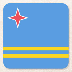 Patriottische Arubaanse vlag Kartonnen Onderzetters