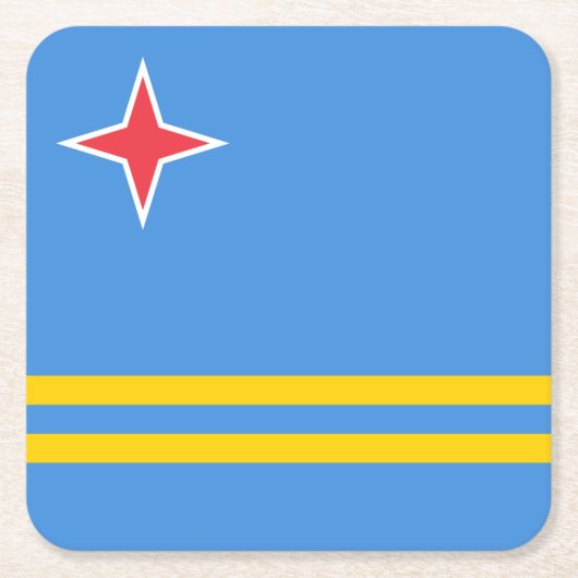 Patriottische Arubaanse vlag Kartonnen Onderzetters (Voorkant)