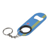 Patriottische Arubaanse vlag Mini Flessenopener (Voorkant Gekanteld)