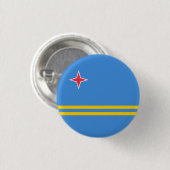 Patriottische Arubaanse vlag Ronde Button 3,2 Cm (Voorkant /achterkant)