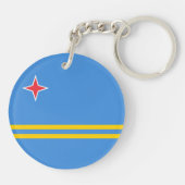 Patriottische Arubaanse vlag Sleutelhanger (Achterkant)