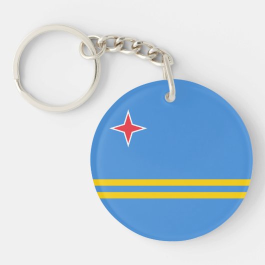 Patriottische Arubaanse vlag Sleutelhanger (Voorkant)