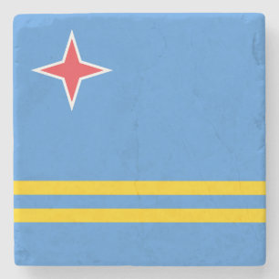 Patriottische Arubaanse vlag Stenen Onderzetter
