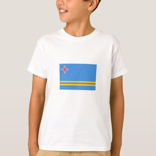 Patriottische Arubaanse vlag T-shirt (Voorkant)