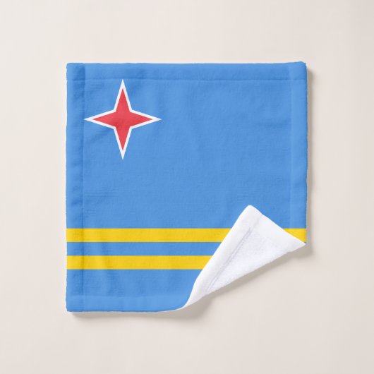 Patriottische Arubaanse vlag Washandje (Wasdoekje)