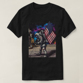 Patriottische astronaut met Amerikaanse vlag T-shirt