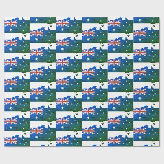 Patriottische AUSTRALIA FLAG Australian Map Blue G Cadeaupapier (Vlak)