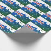 Patriottische AUSTRALIA FLAG Australian Map Blue G Cadeaupapier (Hoek)