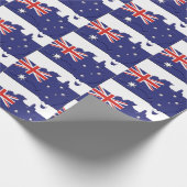 Patriottische AUSTRALIA FLAG Australian Map Outlin Cadeaupapier (Hoek)
