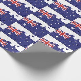 Patriottische AUSTRALIA FLAG Australian Map Outlin Cadeaupapier