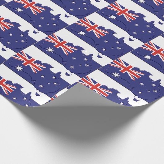Patriottische AUSTRALIA FLAG Australian Map Outlin Cadeaupapier (Hoek)