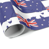 Patriottische AUSTRALIA FLAG Australian Map Outlin Cadeaupapier (Rol Hoek)