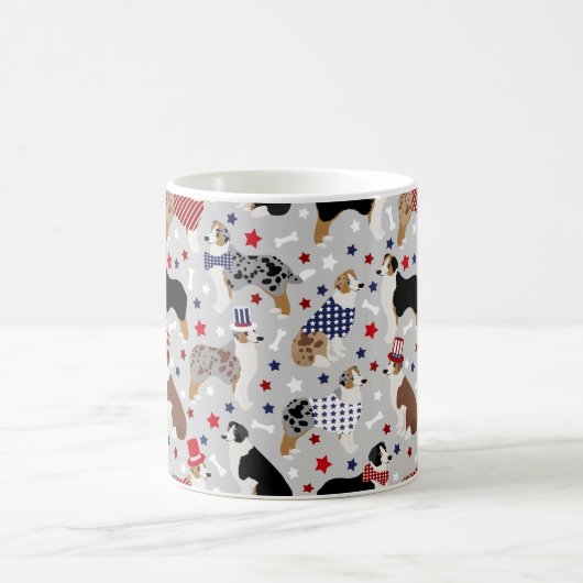 Patriottische Australian Shepherd / Aussie Dog Koffiemok (Center)