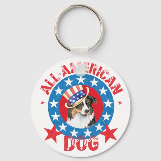Patriottische Australiër Shepherd Sleutelhanger (Voorkant)